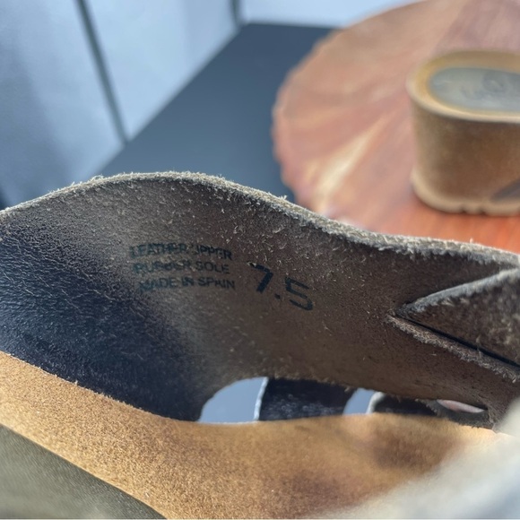 Yokono kaki Cadiz 100 Vaquetilla cork wedge sandal 7.5 gray - Picture 9 of 10